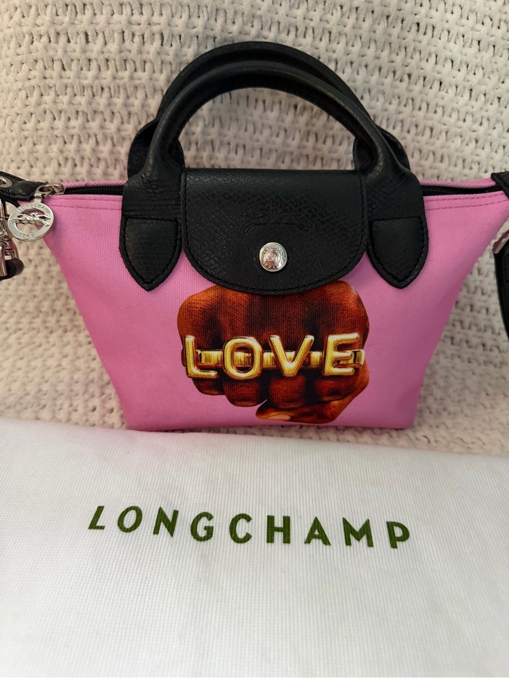 Longchamp Limited Edition Sold Out 'Toilet Paper' Collaboration 2Way Mini Bag